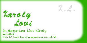 karoly lovi business card